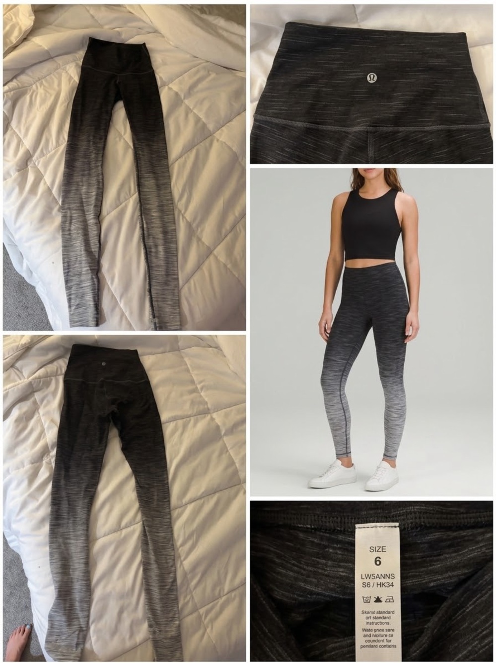 lululemon athletica Black to Gray Ombre High-Rise Leggings